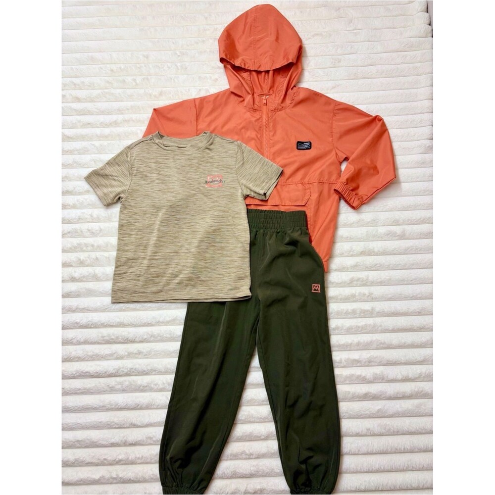Avalanche 3 Piece Bundle Set Coral Lightweight Hooded Shell Olive Green Pants